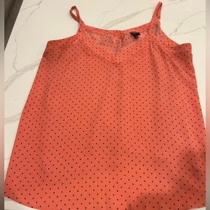 Orange Dotted Spaghetti Strap Top